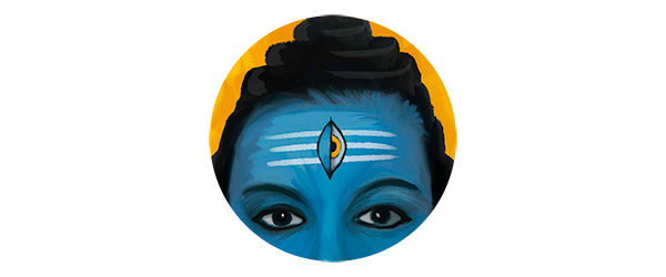 shiva deva God Hinduism blue snake bow Trident damaru trishul tryambaka religion sacred Flames