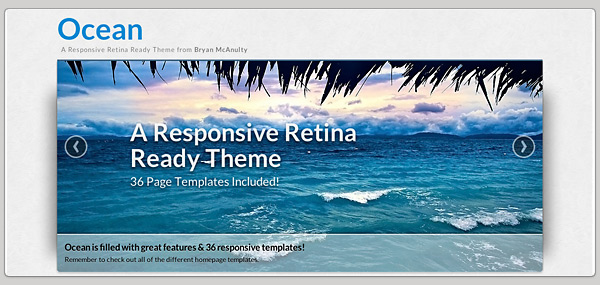 html5 Responsive Retina Ready themeforest bootstrap Ocean water waves blue clean template css3