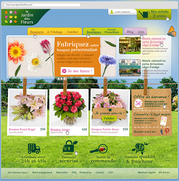 Fleurs france e-commerce jardin Quickshop