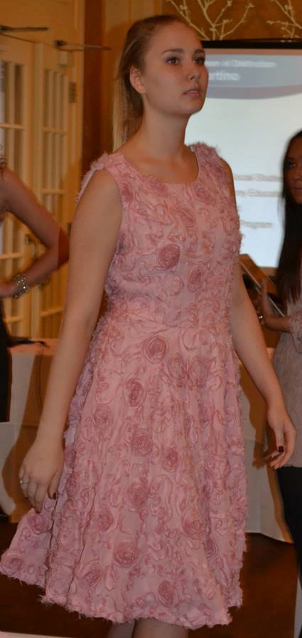 pink dress floral dress kent state fashion student organization soroptomist GARDEN PARTY