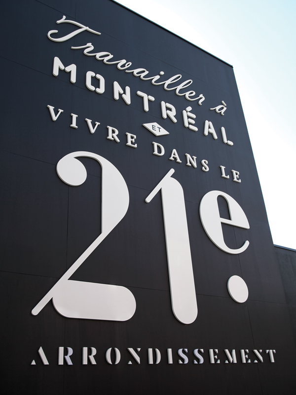 real estate custom font brochure naming logo identity Montreal condominium pattern lettering business card Website brand billboard