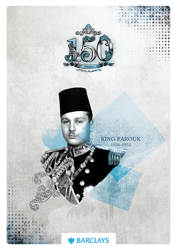 Barclays Bank heritage old grunge royalty khedewy king president leader celebration 150years