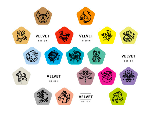 velvet design pictograms colours