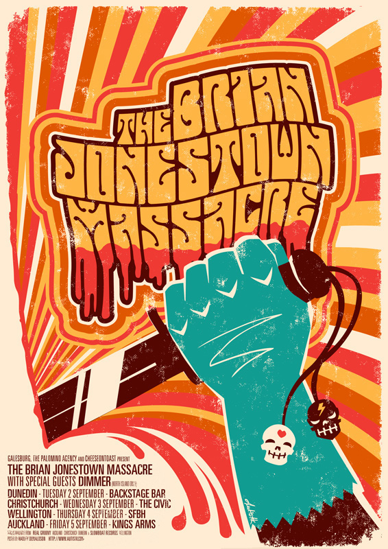 Brian Jonestown massacre GigPoster gig poster autistk Hadley Donaldson