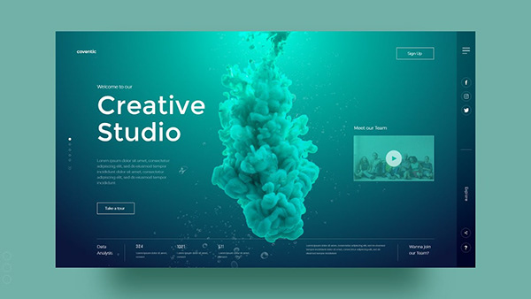 Header design for Creative Studio