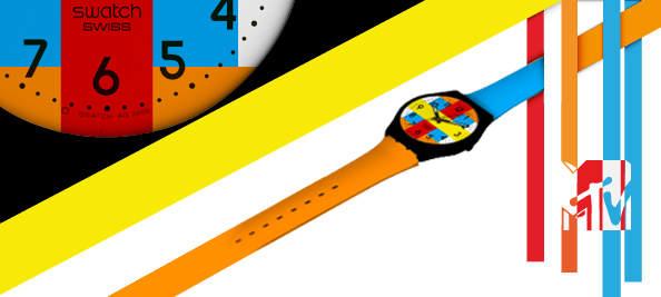 clock reloj color yellow blue red orange swatch Mtv hour hora diseño prototipe prototipo ejercicio grafico