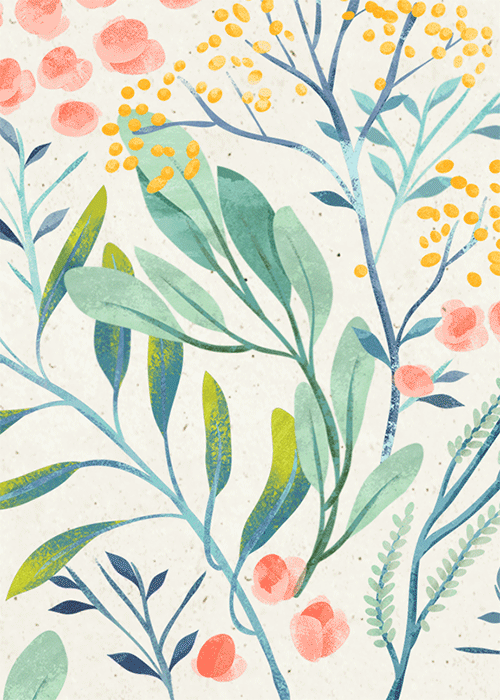 pattern Flora botanical watercolor print seamless seamless patterns flower gif animated
