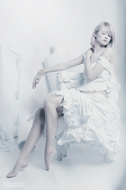 White fairy tale girl retouch beautyful blond dress story