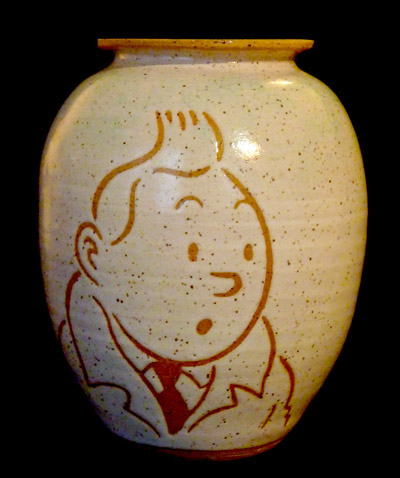 Character cartoon Herge homage Tintin homage ceramic 3D or 3-D clay Pottery craft