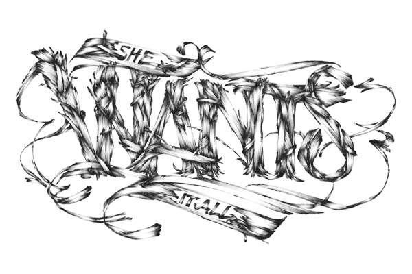 fine line lettering lion cheetah owl black and white ink handmade Custom letters t-shirt frame lucastolz lucas stolz