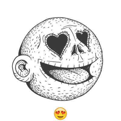 smiley draw apple redraw vector ink art black and White adobe inspire graphic paper design