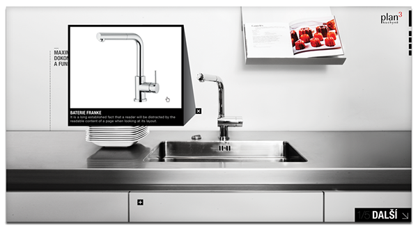 plan 3 kitchen Interior Minimalism 3d space illusion horizontal web