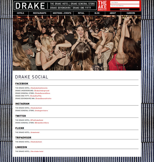 Drake Drake Hotel Website corporate hotel restaurant Food  Toronto