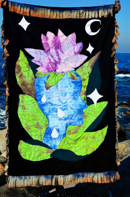 Diseño Textil / grafico naturaleza teñidos tecnica mixta Manto