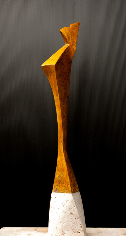research bronze patina contemporary sculpture