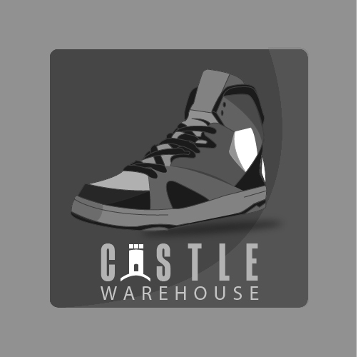 clothes brand Castle logo Icon designer shoes shoe black White bold