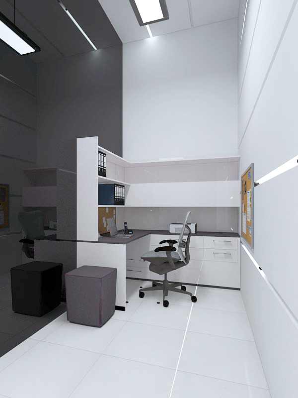led showroom Office interior design  Render concept