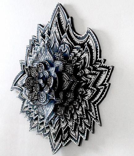 black and white pattern detail Mandala geometric Nature flower paper paper sculpture