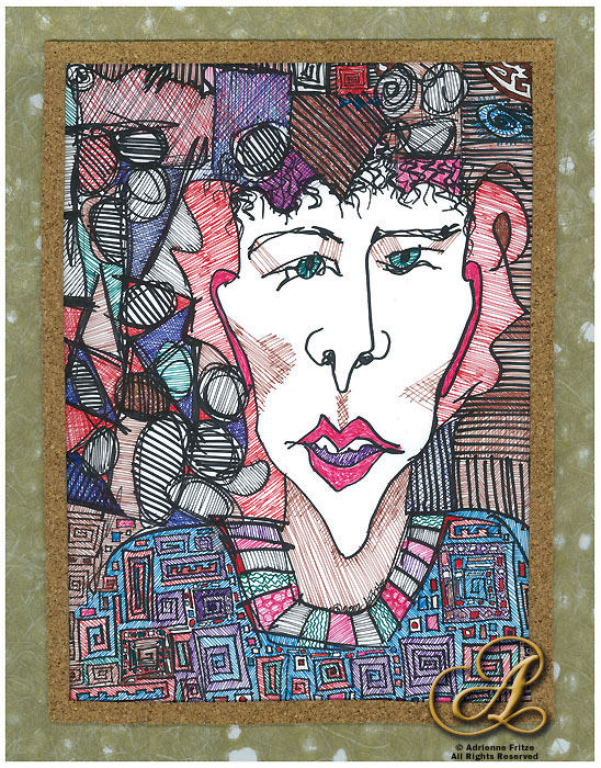 doodle pen and ink Marker Art portraits surrealism abstract Picasso illustrative work Line drawings landscapes communities