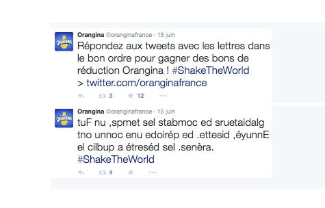 Orangina twitter words ads digital pub