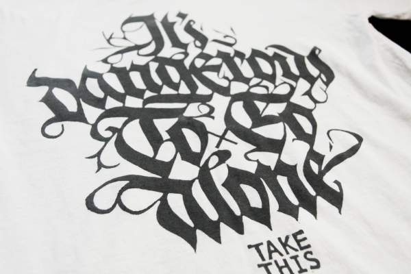 t-shirt print tattoo Sword Blackletter Fraktur Black&white calligraffiti