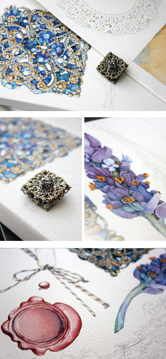 brooch Bijouterie decoration lavender flower textile Invitation scrapbooking Public Holiday design vintage blank pattern
