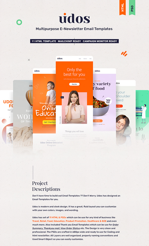 Udos - Multipurpose E-Newsletter Email Templates