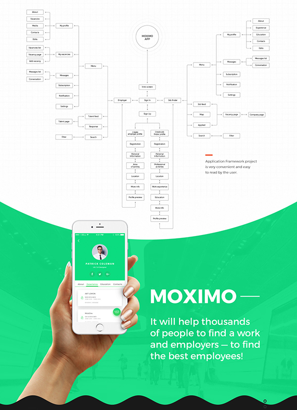 Moximo. Recruiting app.