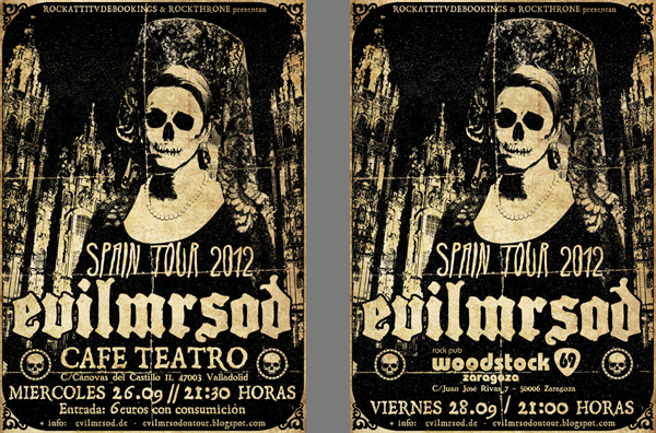 EvilMrSod spain tour poster banner flyer t-shirt madrid Valladolid zaragoza barcelona