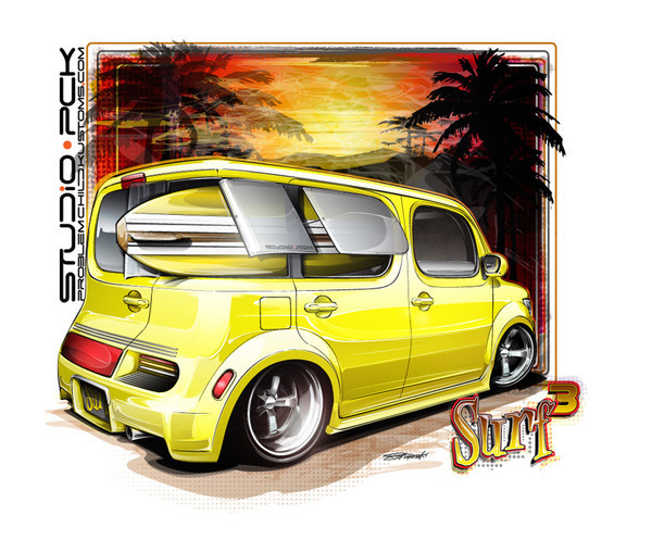 cube Nissan Surf surfing Roth Custom car hot rod tuner Aftermarket product accessories Board wheel wheels glass asymmetrical