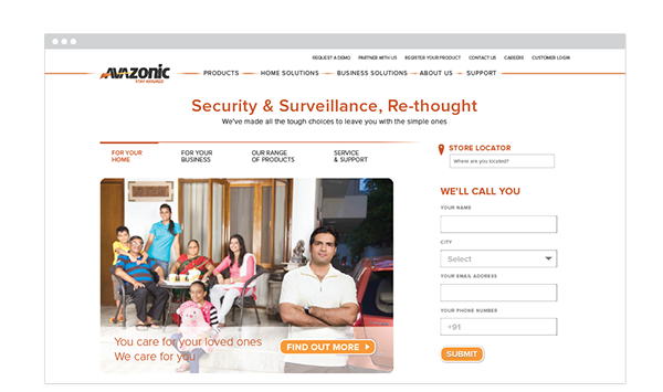 Avazonic surveillance web portal identity Interface