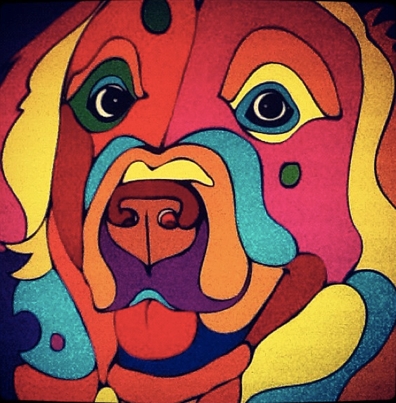 dogs perros miguelmolina digitalart psychodelic arte contemporary art colors popart purecolors naif miguel molina venezuelan art arte venezolano