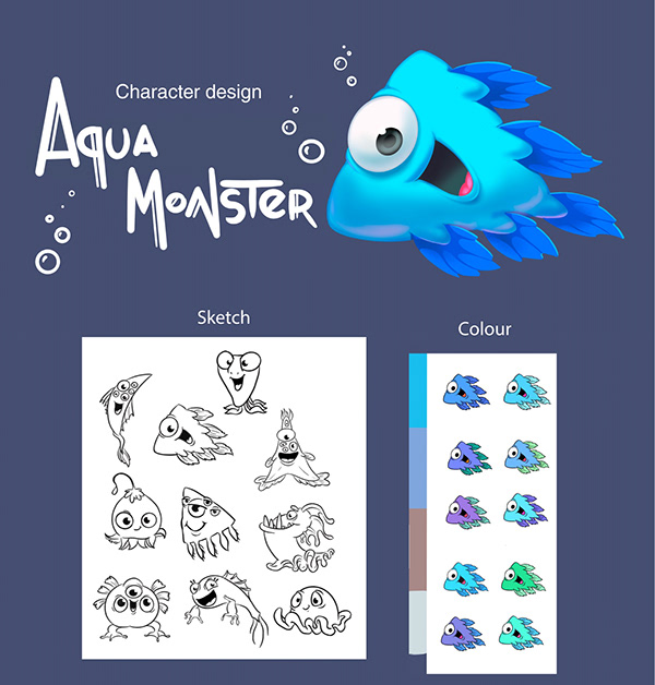 Character design. Mascot for aqua park