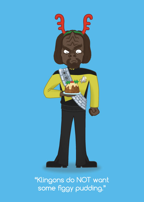 Next Generation Star Trek Original kirk spock picard Space  sci-fi Christmas Greetings card