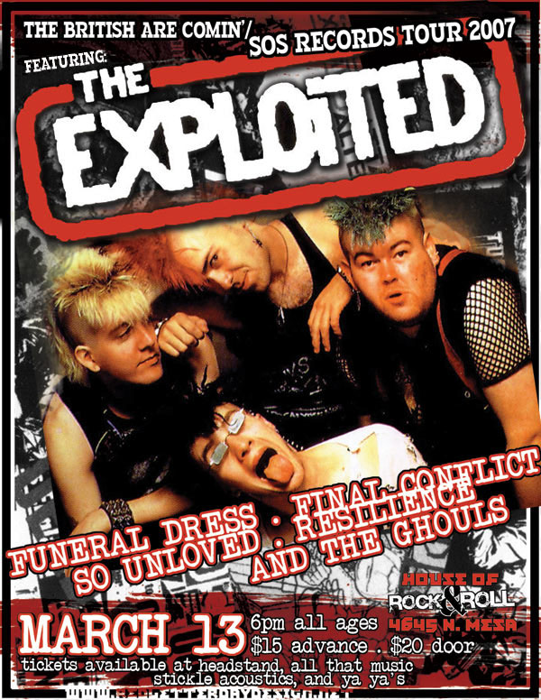 The Exploited punk band design Band promotion flyer flyers