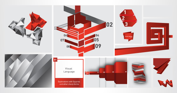 flip  design  branding brand communication visual language  red  square interactive