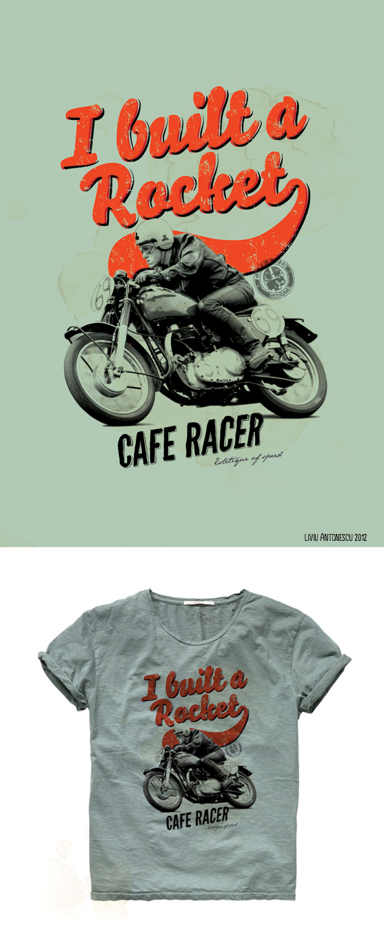 cafe racer t-shirts the ton up motorcycles vintage Retro caferacer