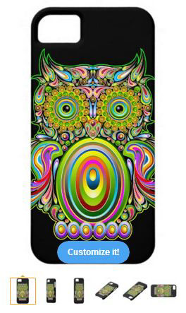 owl animal bird symbol night night-bird psychedelic colors hypnotic design graphics computer graphics Zazzle gifts christmas gifts ideas
