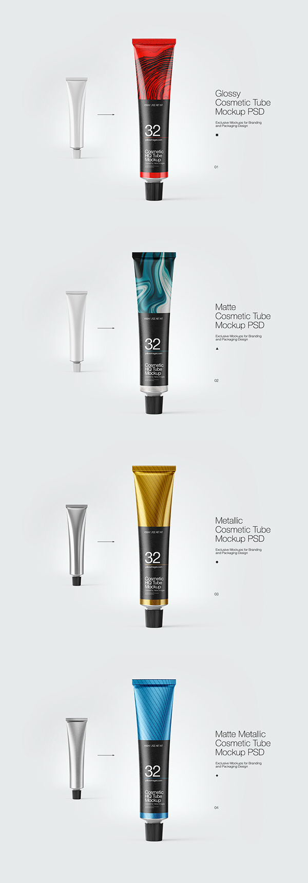 Download Cosmetic Tubes Psd Mockups On Behance Yellowimages Mockups