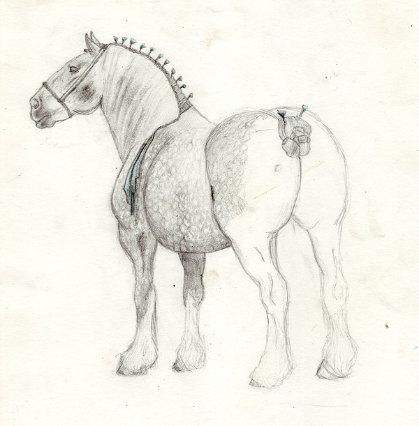 horse  Clydesdale equestrian Pencil drawing cabaret