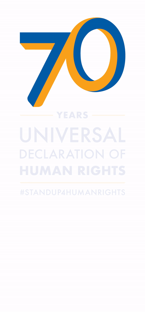 United Nations Human rights branding  UDHR70 #StandUp4HumanRights multilingual design  Logo Design