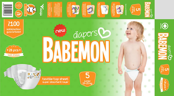 baby diaper babemon diaper packaging Diaper Branding baby care