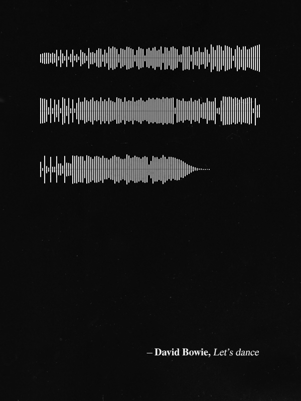 daft punk Led Zeppelin Phoenix the xx david bowie the clash Stardust the knife Fatboy slim Quotes waveform poster