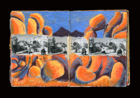 collage mixed media rock climbing dumpster diving journal sketchbook