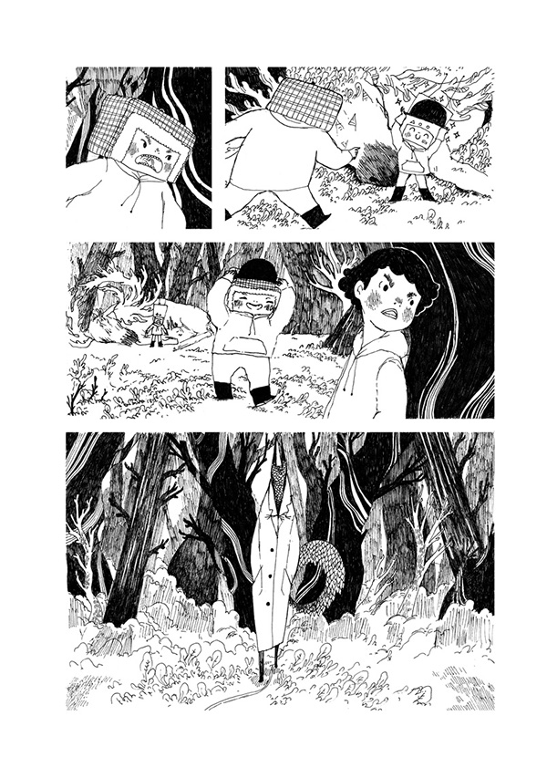 Comic Book ink forest fantastic folk fairy tale watercolor