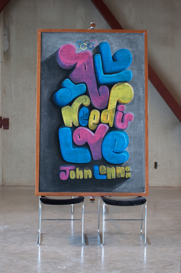 John Lennon Lennon the beatles chalk Chalk art chalk typography dangerdust lettering song Love valentines Olympics sochi 2014 LGBT