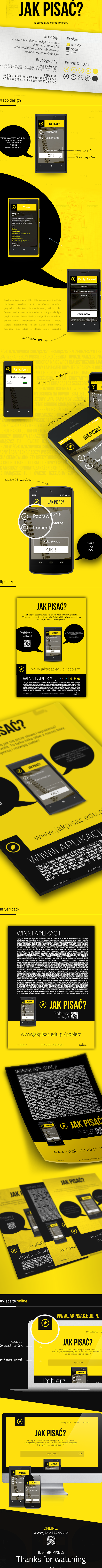 yellow One Page Website creative app iphone design iphone mockup jakpisac graphic Webdesign poland www brand