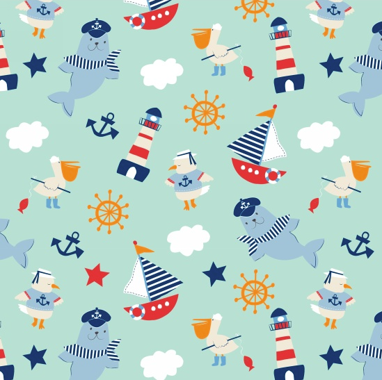 children's fabric quilting collection Nautical Designs