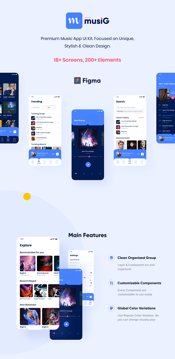 Musig - Music App UI Kit