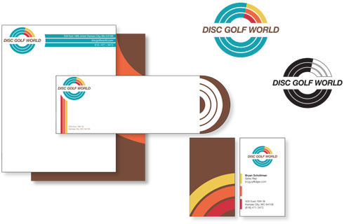 Disc Golf World  redesign Disc Golf  sports logo standards manual stationary